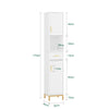 SoBuy BZR181-W, Bathroom Tall Cabinet Bathroom Storage Cabinet with 2 Doors, White