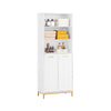 SoBuy BZR182-W, Bathroom Tall Cabinet Cupboard Bathroom Storage Cabinet with 2 Laundry Baskets, White