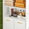 SoBuy BZR182-W, Bathroom Tall Cabinet Cupboard Bathroom Storage Cabinet with 2 Laundry Baskets, White