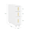 SoBuy BZR183-W, Slim Bathroom Cabinet on Wheels Toilet Paper Roll Holder Cabinet with 3 Drawers, White