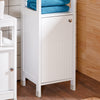 SoBuy BZR187-W, Bathroom Tall Cabinet Bathroom Storage Cabinet with 3 Shelves and 1 Door, White