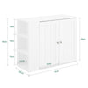 SoBuy BZR188-W, Kitchen Bathroom Wall Cabinet Wall Storage Cabinet Unit with 3 Side Storage Shelves, White