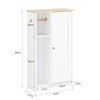 SoBuy BZR189-W, Bathroom Storage Cabinet Toilet Paper Roll Holder Cabinet with a Door, White
