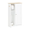 SoBuy BZR189-W, Bathroom Storage Cabinet Toilet Paper Roll Holder Cabinet with a Door, White