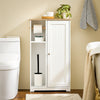 SoBuy BZR189-W, Bathroom Storage Cabinet Toilet Paper Roll Holder Cabinet with a Door, White