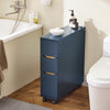 SoBuy BZR191-B, Navy Blue Slim Bathroom Cabinet on Wheels Toilet Paper Roll Holder Cabinet with 3 Drawers, Blue