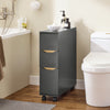 SoBuy BZR191-DG, Slim Bathroom Cabinet on Wheels Toilet Paper Roll Holder Cabinet with 3 Drawers3 Drawers (Copy), Grey