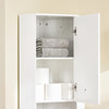 SoBuy BZR193-W, Tall Bathroom Corner Cabinet Bathroom Storage Cabinet with 2 Doors, White