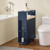 SoBuy BZR195-B, Slim Bathroom Cabinet on Wheels Toilet Paper Roll Holder Cabinet with 3 Drawers Dark, Blue
