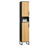 SoBuy BZR201-SCH, Tall Bathroom Storage Cabinet - Slim Freestanding Bathroom Furniture with Sealed Doors and Panels - Waterproof Storage Unit for Bathroom, Kitchen, Entryway, Bedroom - Black, 30cm