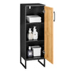 SoBuy BZR203-SCH, Bathroom Storage Cabinet Slim Freestanding Unit with Bamboo Door & Adjustable Shelves Small Bathroom Storage Cabinet for Toilet, Sink, or Kitchen 30x30x90cm