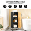 SoBuy BZR203-SCH, Bathroom Storage Cabinet Slim Freestanding Unit with Bamboo Door & Adjustable Shelves Small Bathroom Storage Cabinet for Toilet, Sink, or Kitchen 30x30x90cm