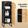SoBuy BZR203-SCH, Bathroom Storage Cabinet Slim Freestanding Unit with Bamboo Door & Adjustable Shelves Small Bathroom Storage Cabinet for Toilet, Sink, or Kitchen 30x30x90cm