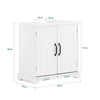 SoBuy BZR205-W, Under Sink Bathroom Cabinet 60 cm, Freestanding Bathroom Storage Cabinet, Under Sink Storage with Adjustable Shelves, Moisture-Resistant Cupboard, White MDF
