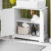 SoBuy BZR205-W, Under Sink Bathroom Cabinet 60 cm, Freestanding Bathroom Storage Cabinet, Under Sink Storage with Adjustable Shelves, Moisture-Resistant Cupboard, White MDF