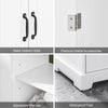 SoBuy BZR205-W, Under Sink Bathroom Cabinet 60 cm, Freestanding Bathroom Storage Cabinet, Under Sink Storage with Adjustable Shelves, Moisture-Resistant Cupboard, White MDF