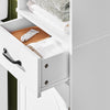 SoBuy BZR206-W, Tall Bathroom Cabinet – Slim Bathroom Storage Unit Freestanding with Adjustable Shelves and Drawer – Storage Cupboard for Small Speace, Moisture-Resistant, White 42x30x173cm