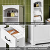 SoBuy BZR206-W, Tall Bathroom Cabinet – Slim Bathroom Storage Unit Freestanding with Adjustable Shelves and Drawer – Storage Cupboard for Small Speace, Moisture-Resistant, White 42x30x173cm