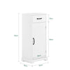 SoBuy BZR207-W, Slim Bathroom Cabinet, Small Bathroom Storage Unit with Drawer, Storage Cupboard with Open Shelves – Freestanding Floor Cabinet in Wood, White, 42x30x93cm