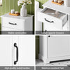 SoBuy BZR207-W, Slim Bathroom Cabinet, Small Bathroom Storage Unit with Drawer, Storage Cupboard with Open Shelves – Freestanding Floor Cabinet in Wood, White, 42x30x93cm