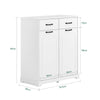 SoBuy BZR208-W, Bathroom Cabinet with Laundry Baskets - Freestanding Laundry Cabinet with 2 Removable Bags & Drawers –Bathroom Storage Unit in Wood, White, 79.5x38x90cm