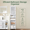 SoBuy BZR209-W, Tall Bathroom Storage Cabinet - Slim Freestanding Bathroom Unit with 2 Doors & Open Shelf, Adjustable Interior, E1 MDF - Bathroom Furniture for Family Space 45x41.5x170cm