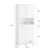 SoBuy BZR215-W, Tall Slim Bathroom Storage Cabinet with 2 Laundry Hampers & 2 Drawers, 78x38x181cm, Narrow Freestanding Bathroom Unit with Open Shelf & Cupboard – Bathroom Furniture for Small Spaces