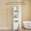 SoBuy BZR216-W, Slim Tall Bathroom Storage Cabinet with Laundry Hamper Freestanding Narrow Bathroom Unit with Drawer, Open Shelf and Adjustable Door Compartment White for Small Spaces