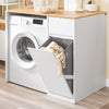 SoBuy BZR217-WN Washing Machine Cabinet – Bathroom Cabinet with Laundry Basket & Drawer, for Washing Machine & Dryer, Storage Unit in wood, White, 100×60×90 cm