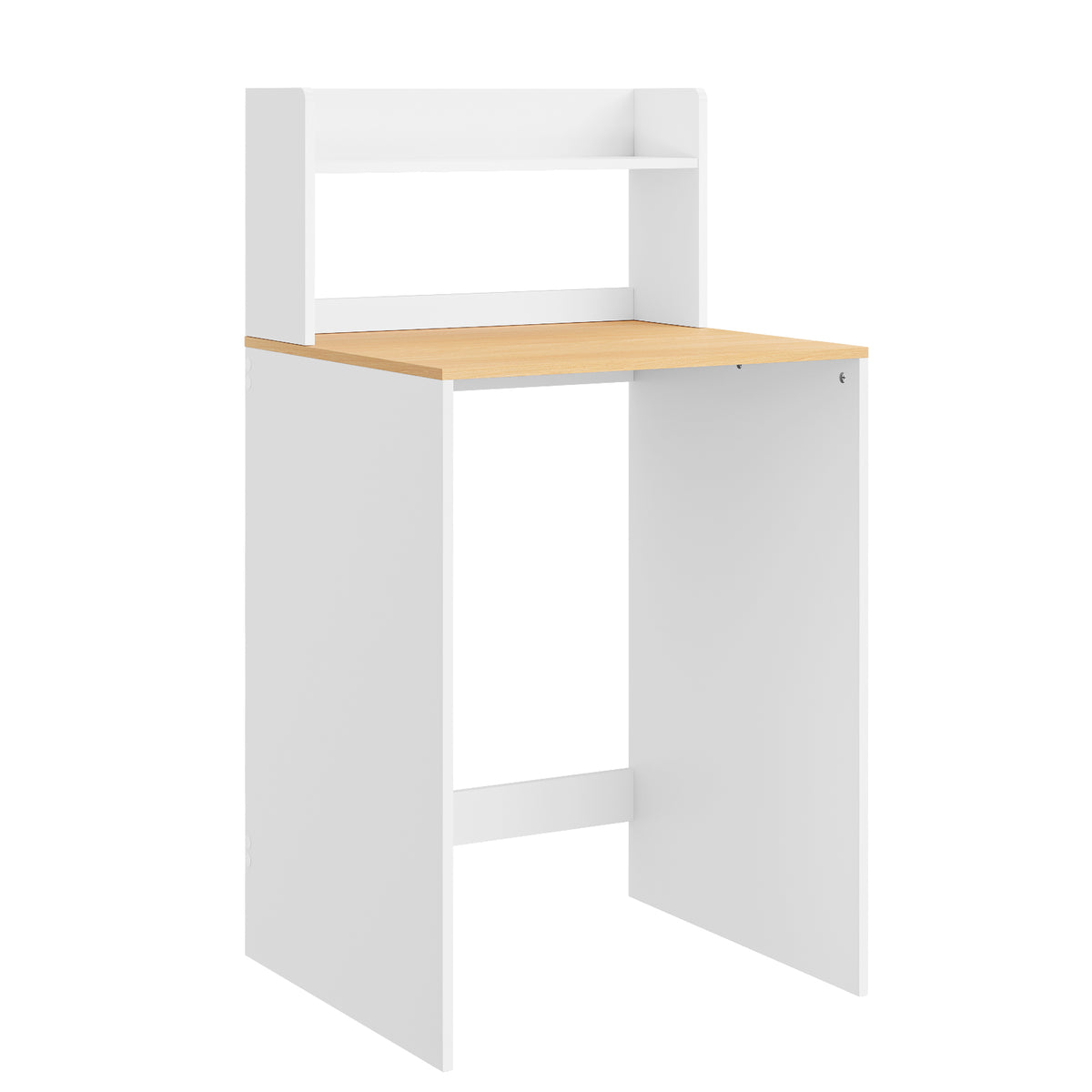 SoBuy BZR224-WN, Over Washing Machine Storage Cabinet with Oak Effect Top & 2 Open Shelves, White, 66x60x126cm - view 1