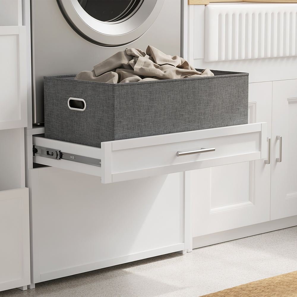 SoBuy BZR230-W, Over Washing Machine Storage Cabinet with 2 Drawers, White, 66x60.5x186cm - view 7