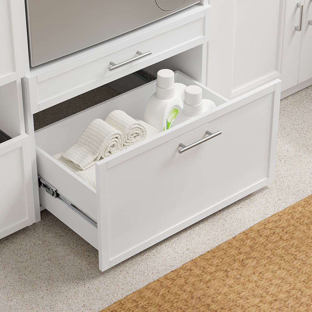 SoBuy BZR230-W, Over Washing Machine Storage Cabinet with 2 Drawers, White, 66x60.5x186cm - view 10