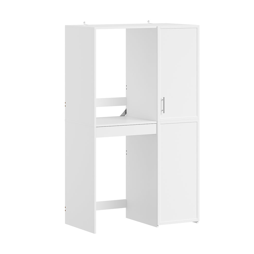 SoBuy BZR231-W, Laundry Cabinet for Washer & Dryer with Adjustable Shelves, White, 110x66x186cm - view 1