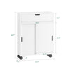 SoBuy BZR31-W, Slim Bathroom Cabinet on Wheels – Narrow Bathroom Storage Uint– Storage Cupboard for Small Space, Toilet Paper Holder with Sliding Doors and Flap, 52 x 68 x 17 cm, White