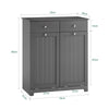 SoBuy BZR33-DG, Bathroom Cabinet with Laundry Baskets - Bathroom Storage Unit with 2 Drawers and 2 Removable Baskets, Laundry Cabinet for Towel Storage in MDF Grey, W78 x D38 x H90cm