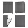 SoBuy BZR33-DG, Bathroom Cabinet with Laundry Baskets - Bathroom Storage Unit with 2 Drawers and 2 Removable Baskets, Laundry Cabinet for Towel Storage in MDF Grey, W78 x D38 x H90cm
