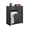 SoBuy BZR33-SCH, 2 Drawers 2 Doors Laundry Cabinet Laundry Chest with Laundry Baskets, Black