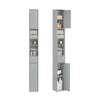 SoBuy BZR34-HG, Tall Bathroom Cabinet 20cm, Cupboard Bathroom Storage Cabinet, Water-Resistant MDF with Adjustable Shelves, Light Grey, W20 x D20 x H180cm