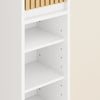 SoBuy BZR34-BW, Bathroom Tall Cabinet 20cm, Slim Freestanding Bathroom Storage Unit with Adjustable Shelves and Bamboo Doors, Space-Saving Storage Cupboard, Water-Resistant MDF, White, 20x20x180cm