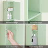 SoBuy BZR34-II-GR, Tall Bathroom Storage Cabinet - Freestanding Slim Bathroom Cabinet, Water-Resistant MDF with Adjustable Shelves and Drawer - Compact Bathroom Furniture, Light Green, 20x20x180cm