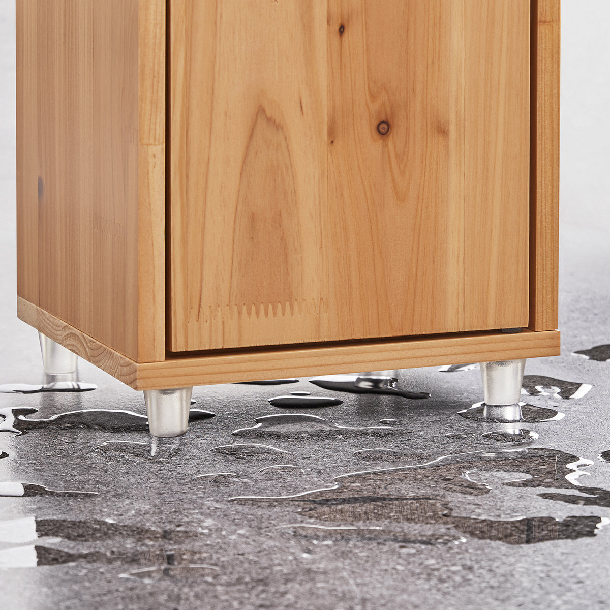 SoBuy BZR34-II-SH, Tall Bathroom Cabinet Solid Wood– Slim Bathroom Storage Unit Freestanding with Adjustable Shelves and Drawer – Space-Saving Storage Cupboard, Water-Resistant, 20x180x20cm
