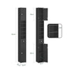 SoBuy BZR34-SCH, 20cm Wide Bathroom Tall Cabinet Cupboard Bathroom Storage Cabinet, Black