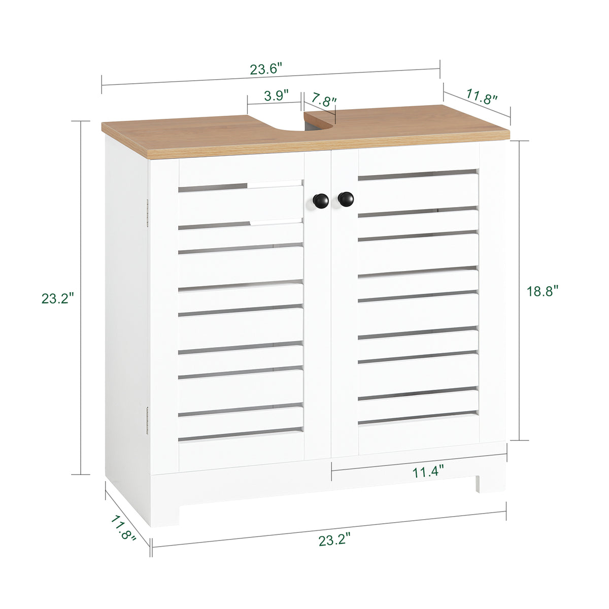 SoBuy BZR40-W, Under Sink Cabinet Bathroom Vanity Unit Bathroom Storage Cabinet, White