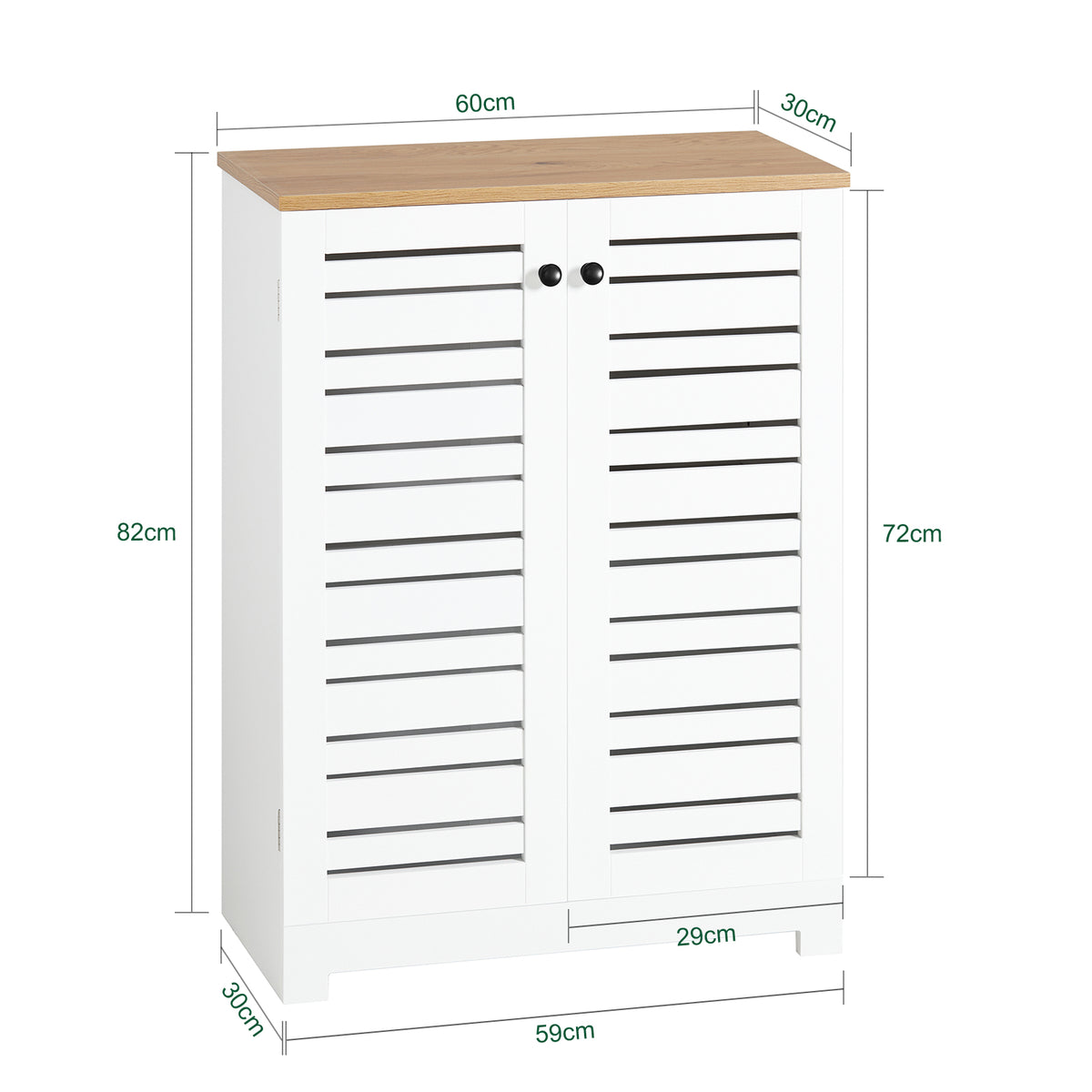 SoBuy BZR41-W, Bathroom Cabinet Bathroom Storage Cabinet Cupboard with 2 Doors, White