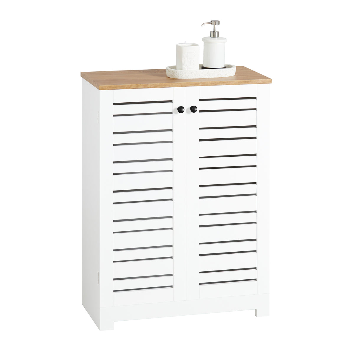 SoBuy BZR41-W, Bathroom Cabinet Bathroom Storage Cabinet Cupboard with 2 Doors, White