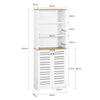 SoBuy BZR44-W,Tall Cupboard Bathroom Storage Cabinet with 3 Shelves and 2 Doors, White