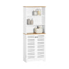 SoBuy BZR44-W,Tall Cupboard Bathroom Storage Cabinet with 3 Shelves and 2 Doors, White
