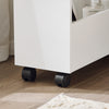 SoBuy BZR46-W, Bathroom Toilet Paper Roll Holder Narrow Shelf on Wheels, White