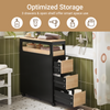 SoBuy BZR54-SCH, Slim Bathroom Storage Cabinet with Wheels, 3 Drawers – Narrow Freestanding Bathroom Storage Unit in Wood, Black 65x24x82cm