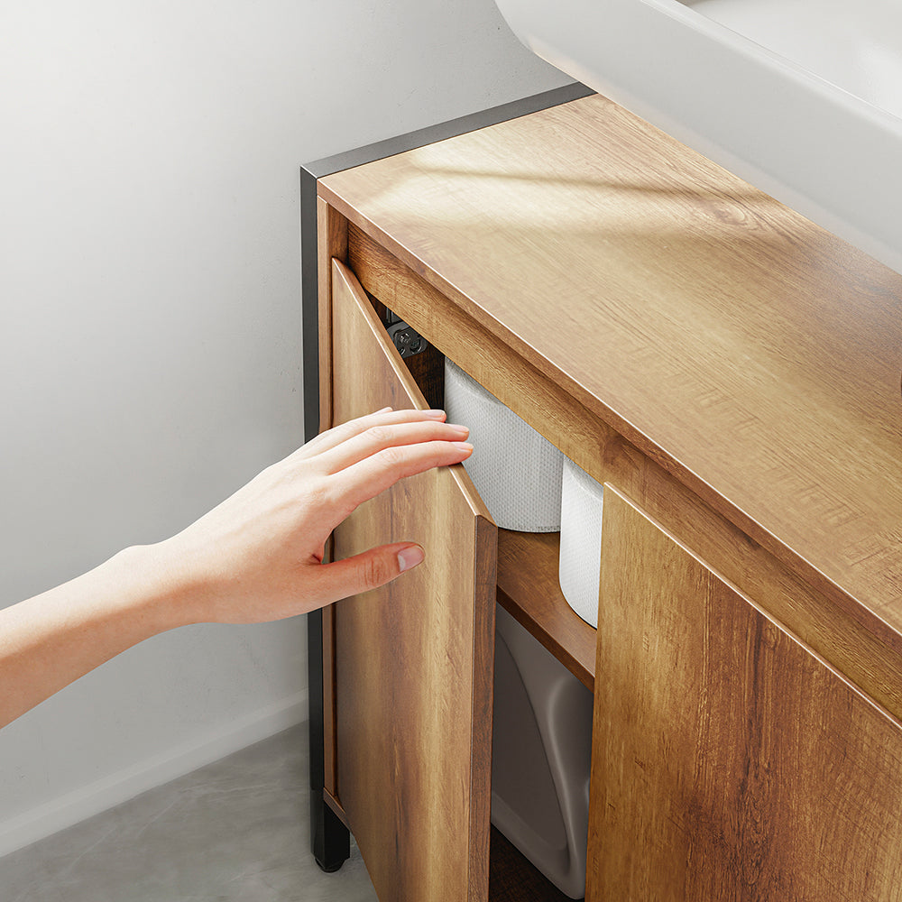 SoBuy BZR63-L-PF, Under Sink Cabinet with U-Shaped Cut-Out, Light Brown, 90x30x60cm - view 10